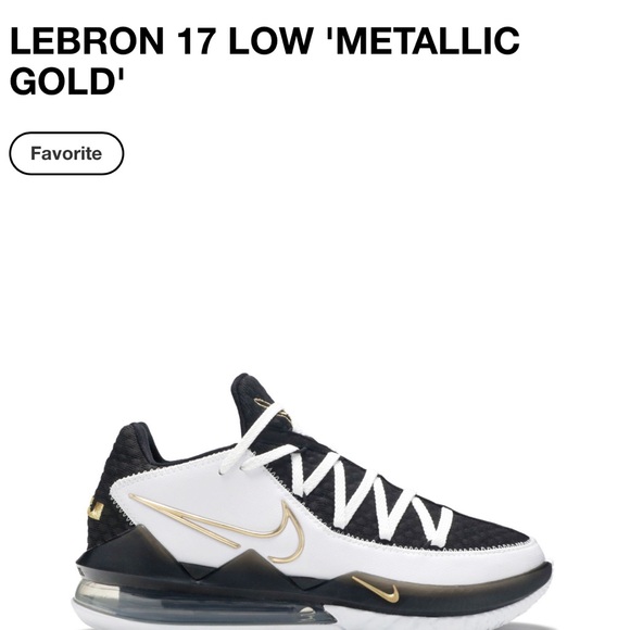 LeBron 17 Low 'Metallic Gold'; men’s size 9 - Picture 3 of 15